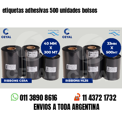 etiquetas adhesivas 500 unidades bolsos