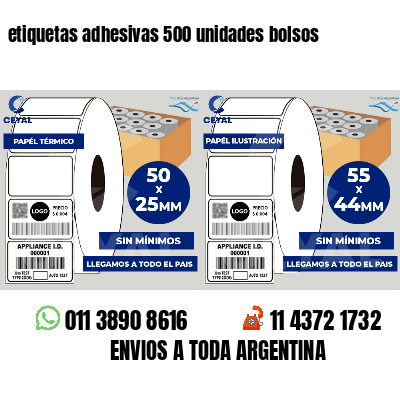 etiquetas adhesivas 500 unidades bolsos
