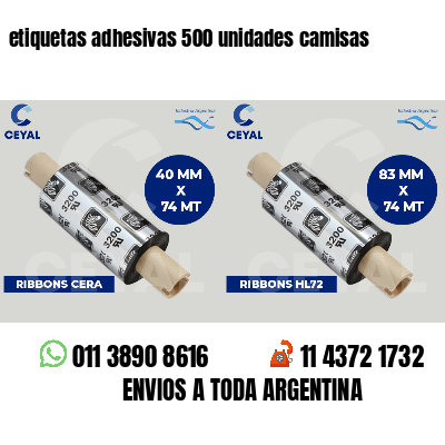etiquetas adhesivas 500 unidades camisas