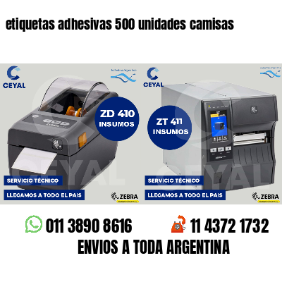etiquetas adhesivas 500 unidades camisas