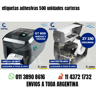 etiquetas adhesivas 500 unidades carteras