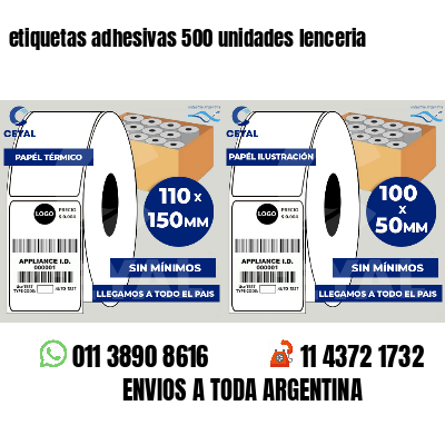 etiquetas adhesivas 500 unidades lenceria