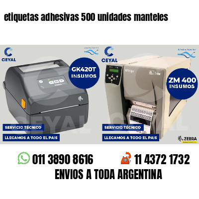 etiquetas adhesivas 500 unidades manteles