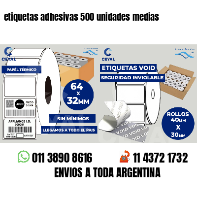 etiquetas adhesivas 500 unidades medias