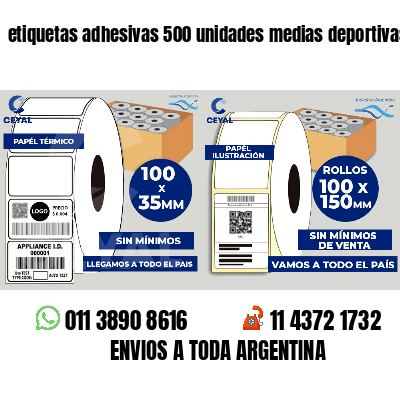 etiquetas adhesivas 500 unidades medias deportivas