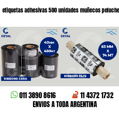 etiquetas adhesivas 500 unidades muñecos peluche