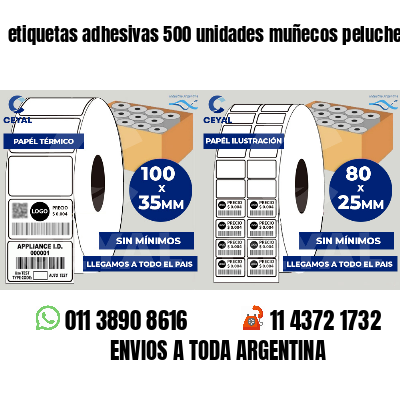 etiquetas adhesivas 500 unidades muñecos peluche