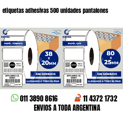 etiquetas adhesivas 500 unidades pantalones