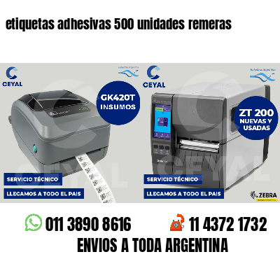 etiquetas adhesivas 500 unidades remeras
