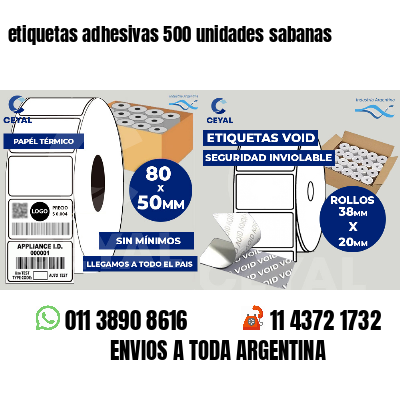 etiquetas adhesivas 500 unidades sabanas