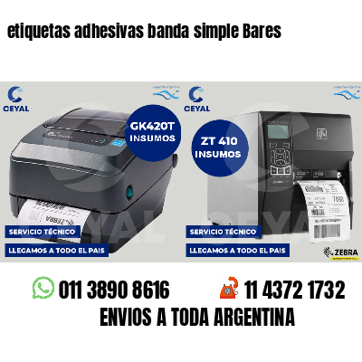 etiquetas adhesivas banda simple Bares