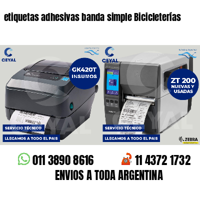 etiquetas adhesivas banda simple Bicicleterías