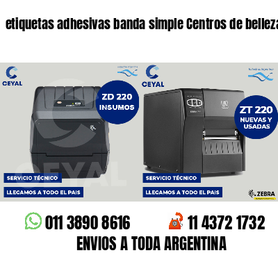 etiquetas adhesivas banda simple Centros de belleza