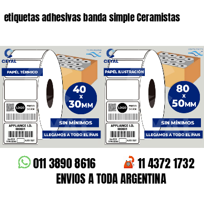 etiquetas adhesivas banda simple Ceramistas