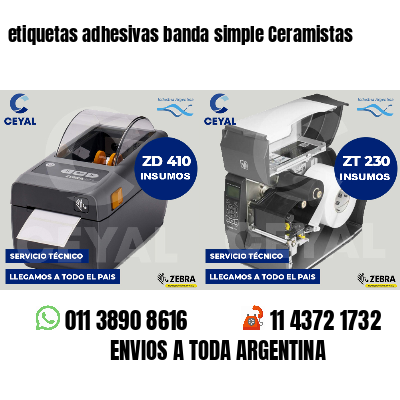 etiquetas adhesivas banda simple Ceramistas