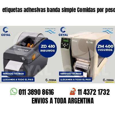 etiquetas adhesivas banda simple Comidas por peso