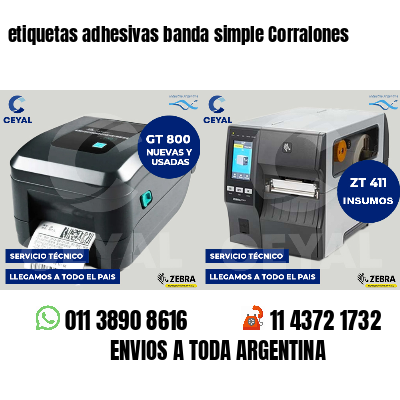etiquetas adhesivas banda simple Corralones