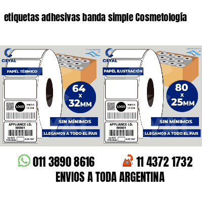 etiquetas adhesivas banda simple Cosmetología
