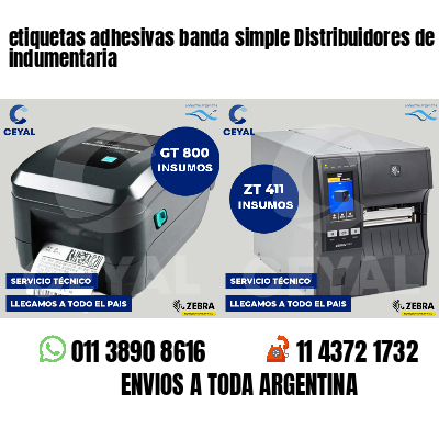 etiquetas adhesivas banda simple Distribuidores de indumentaria