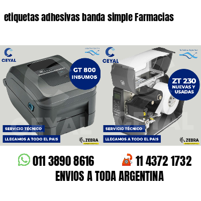etiquetas adhesivas banda simple Farmacias