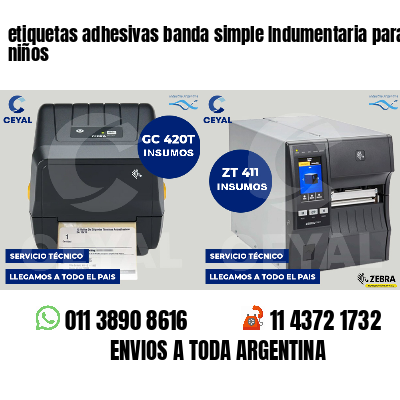 etiquetas adhesivas banda simple Indumentaria para niños