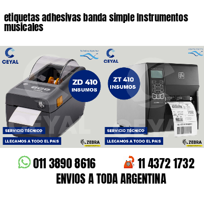 etiquetas adhesivas banda simple Instrumentos musicales