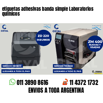 etiquetas adhesivas banda simple Laboratorios químicos
