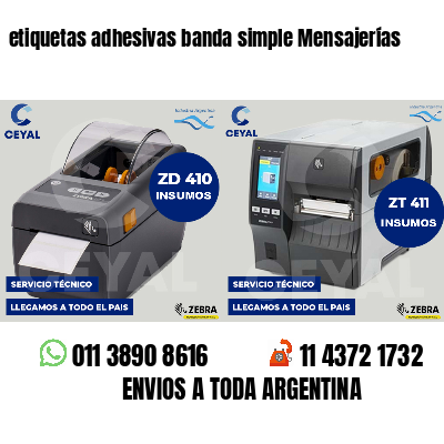 etiquetas adhesivas banda simple Mensajerías