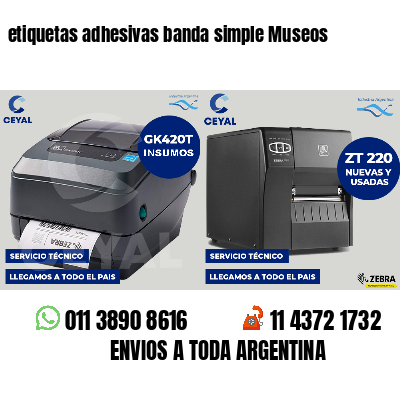 etiquetas adhesivas banda simple Museos