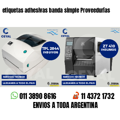 etiquetas adhesivas banda simple Proveedurías