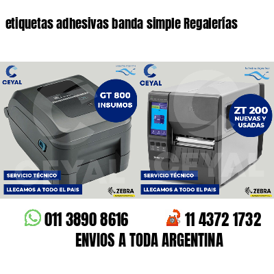 etiquetas adhesivas banda simple Regalerías