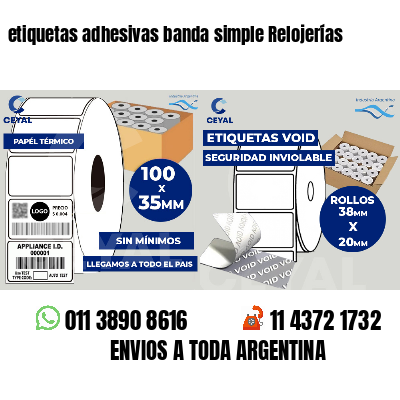 etiquetas adhesivas banda simple Relojerías
