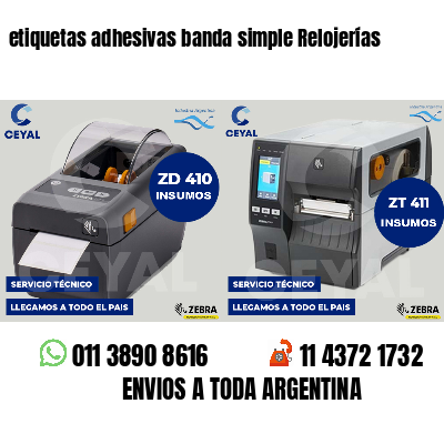 etiquetas adhesivas banda simple Relojerías