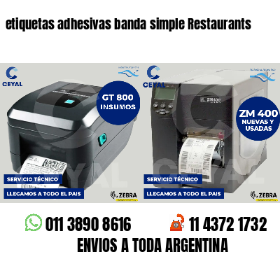 etiquetas adhesivas banda simple Restaurants