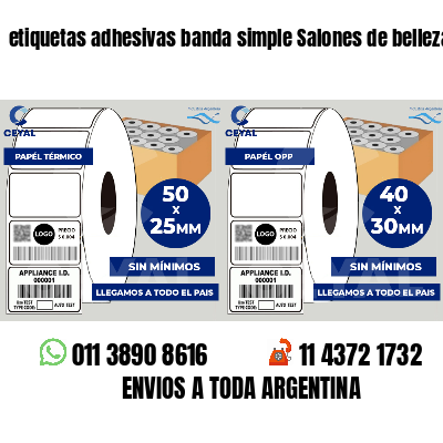 etiquetas adhesivas banda simple Salones de belleza