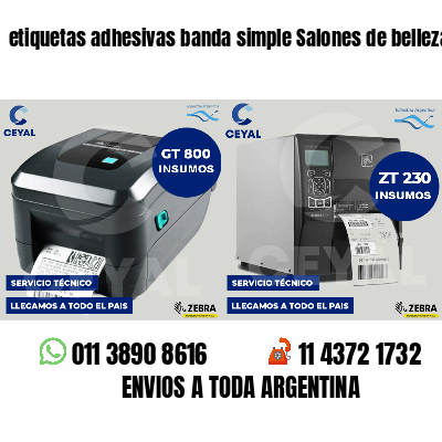 etiquetas adhesivas banda simple Salones de belleza