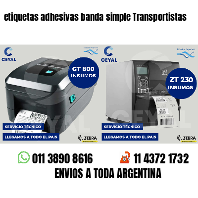 etiquetas adhesivas banda simple Transportistas