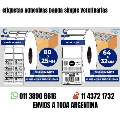 etiquetas adhesivas banda simple Veterinarias