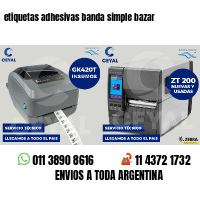 etiquetas adhesivas banda simple bazar