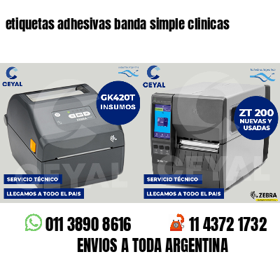 etiquetas adhesivas banda simple clinicas