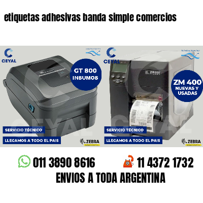 etiquetas adhesivas banda simple comercios