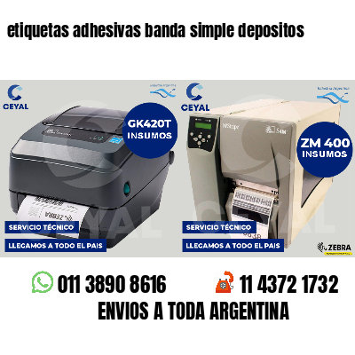 etiquetas adhesivas banda simple depositos