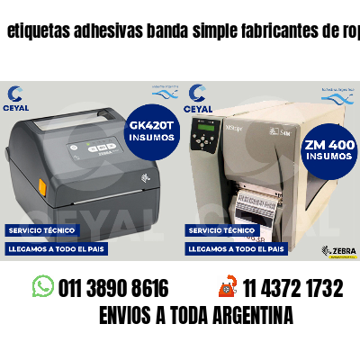etiquetas adhesivas banda simple fabricantes de ropa