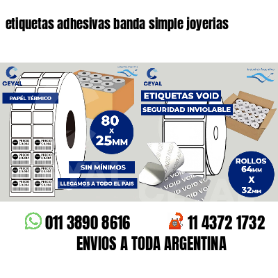 etiquetas adhesivas banda simple joyerias