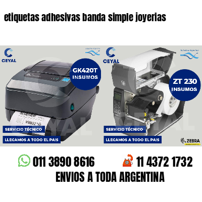 etiquetas adhesivas banda simple joyerias