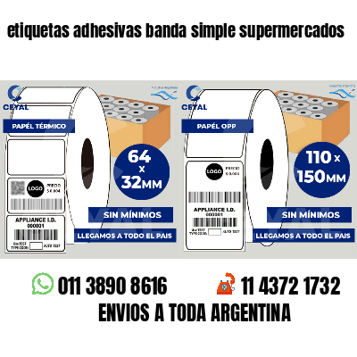 etiquetas adhesivas banda simple supermercados