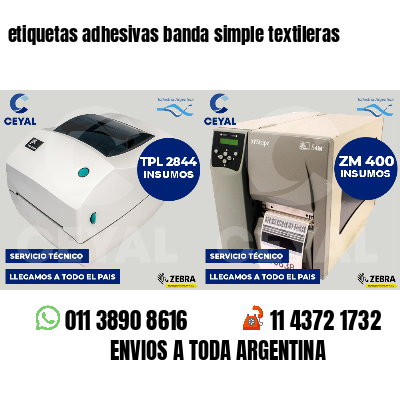etiquetas adhesivas banda simple textileras