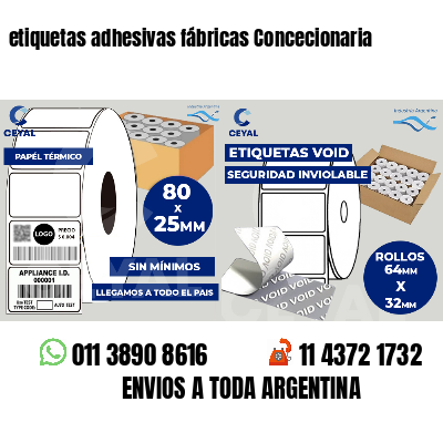 etiquetas adhesivas fábricas Concecionaria