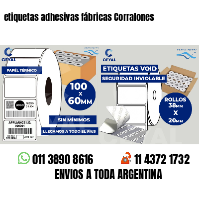 etiquetas adhesivas fábricas Corralones