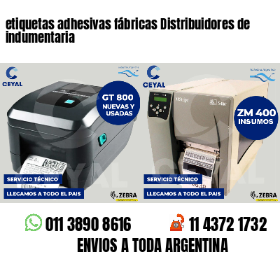 etiquetas adhesivas fábricas Distribuidores de indumentaria